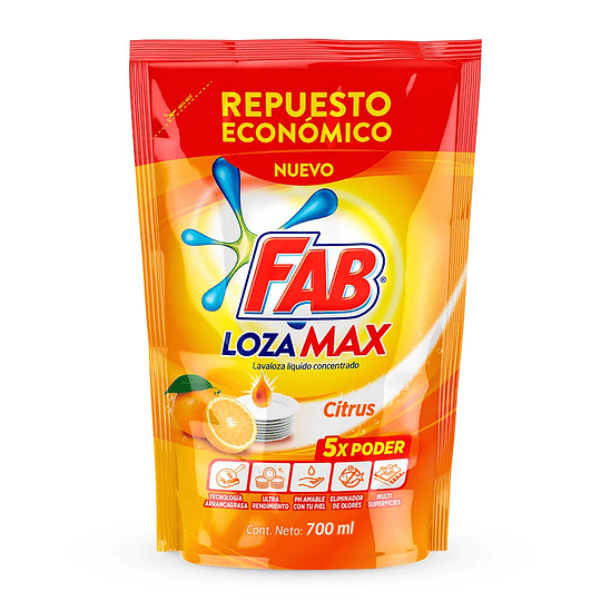 Lavaloza Liquido Fab Loza Max 700 ml Doypack Citrus