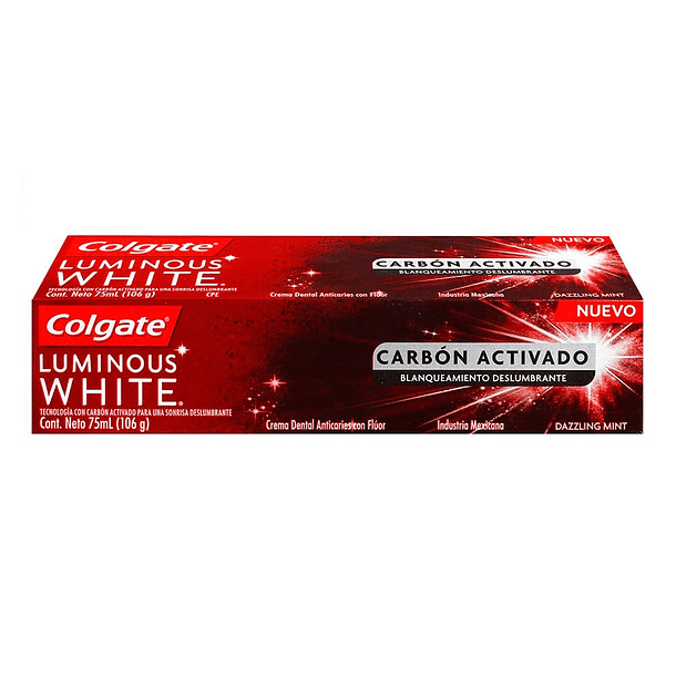 Crema Dental Colgate Luminous White Carbon Activado 75ml
