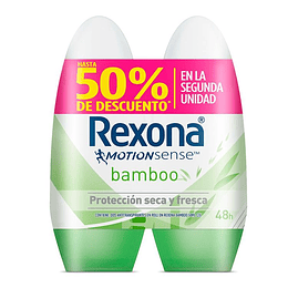 Desodorante Rexona Roll On Mujer 50 ml 2 Unidades Bamboo