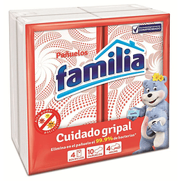 Pañuelos Familia Bolsillo Cuidado Gripal 10 Pañuelos 4 Unidades