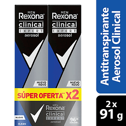 Desodorante Rexona Aerosol Hombre 150 ml Clinical Expert 2 Unidades Oferta