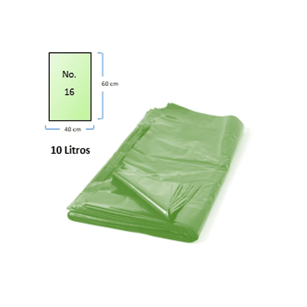Bolsa Basura Calibre 16 Color x10 Verde