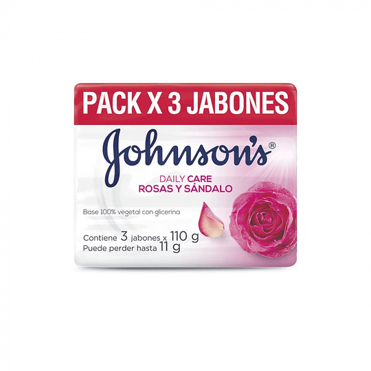 Jabon Jhonsons 110 gr x 3 Body Rosas Y Sandalo
