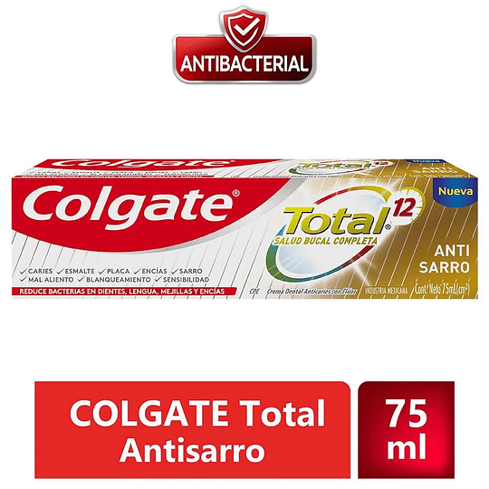 Crema Dental Colgate Total 12 Antisarro 75 ml