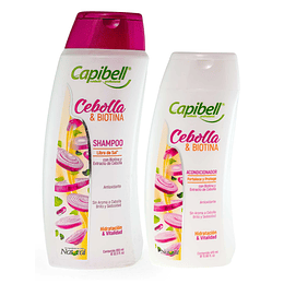 Shampoo Capibell 950 ml Cebolla y Biotina + Acondicionador Capibell 470 ml Cebolla Oferta