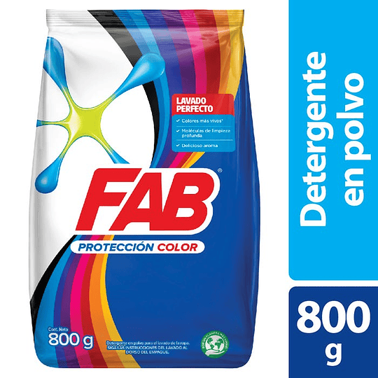 Detergente Fab 800 Gr Proteccion Color