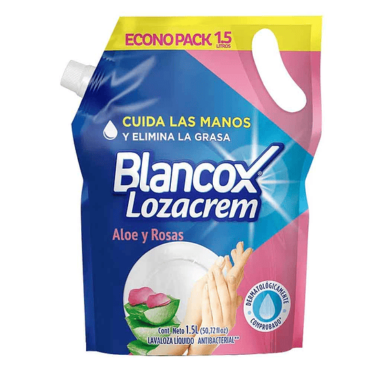 Lavaloza Liquido Blancox Lozacrem 1500 ml Doypack Aloe y Rosas