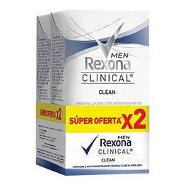 Desodorante Rexona Clinical Crema Hombre 48 gr 2 Unidades Clean Oferta