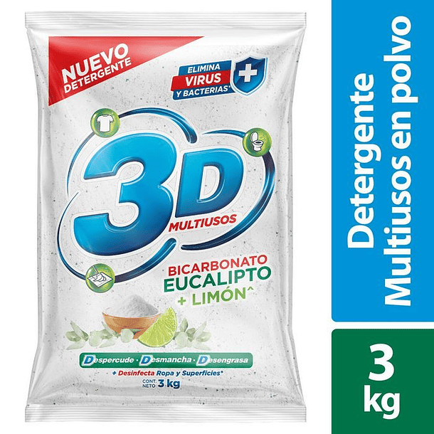 Detergente 3D 3000 Gr Eucalipto Limon