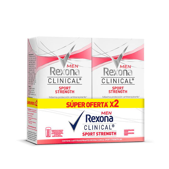 Desodorante Rexona Clinical Crema Men 48 gr 2 Unidades Sport Strength Oferta