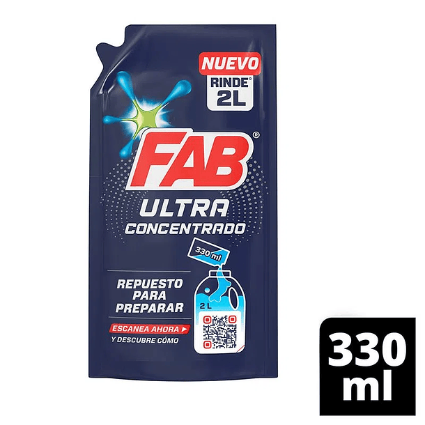 Detergente Liquido Fab 330 ml Ultra Concentrado
