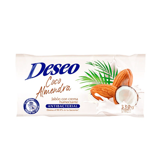 Jabon Deseo 110 gr 3 Unidades Coco Almendra