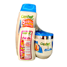 Shampoo Capibell 950 ml + Tratamiento Keratina + Crema Peinar Cebolla Oferta