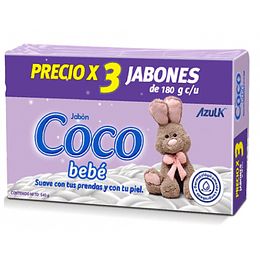 Jabon Coco Bebe 180 Gr 3 Unidades