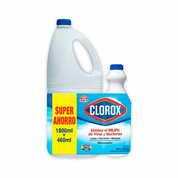 Blanqueador Clorox 1800 ml + 460 ml Natural Oferta