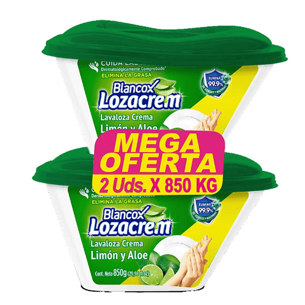 Lavaloza Lozacrem 850 gr x 2 Limon Aloe Oferta