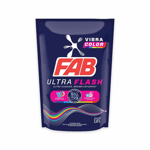 Detergente Liquido Fab 1800 ml Ultra Flash Vibra Color