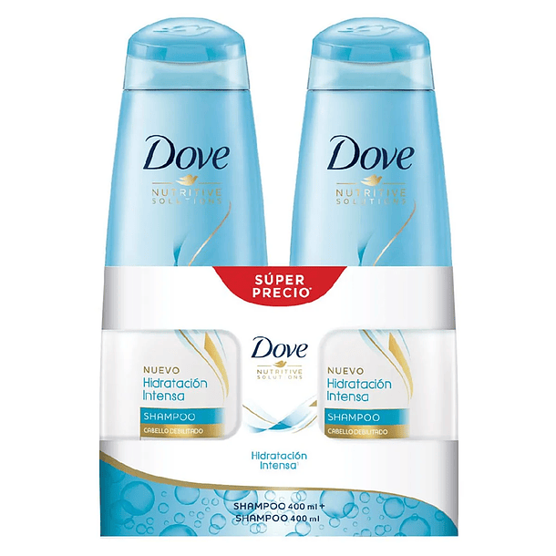 Shampoo Dove 400 ml 2 Unidades Hidratacion Intensiva Oferta