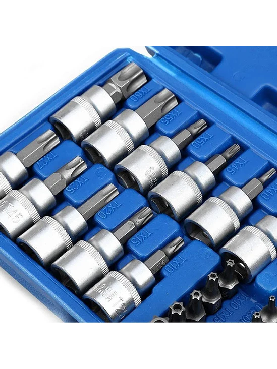 Juego De Dados Torx Tipo Estrella Macho Y Hembra 3/8  34pcs 7