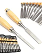 Set 12 Gubias Profesional Acero Mango Madera + Estuche Cuero - Miniatura 3