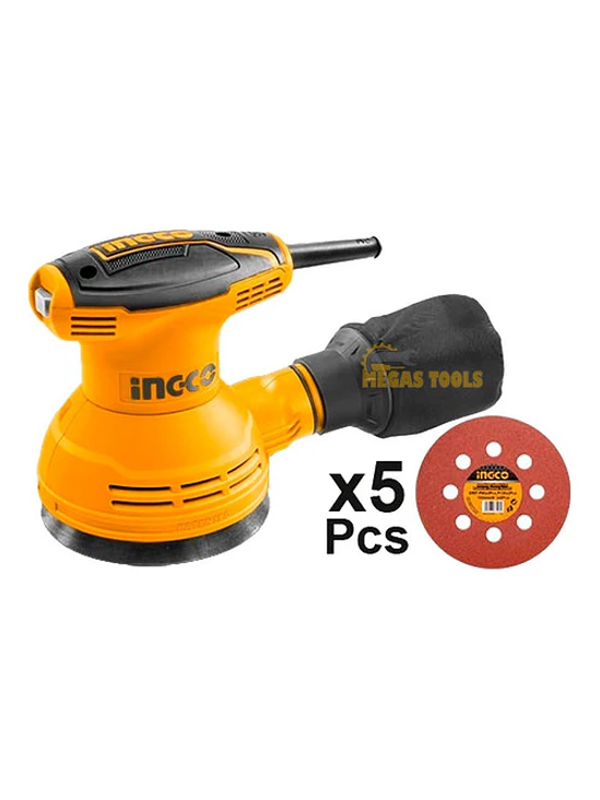 Lijadora Roto Orbital Industrial 320w Ingco+5 Lijas 2