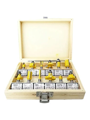 Juego Set 12 Fresas Madera 1/4 Tupi Router Fresadora 1