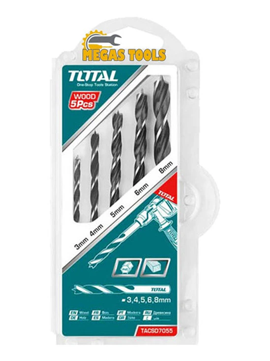 Set Juego Brocas Para Madera 5 Piezas Total Tacsd7055 1