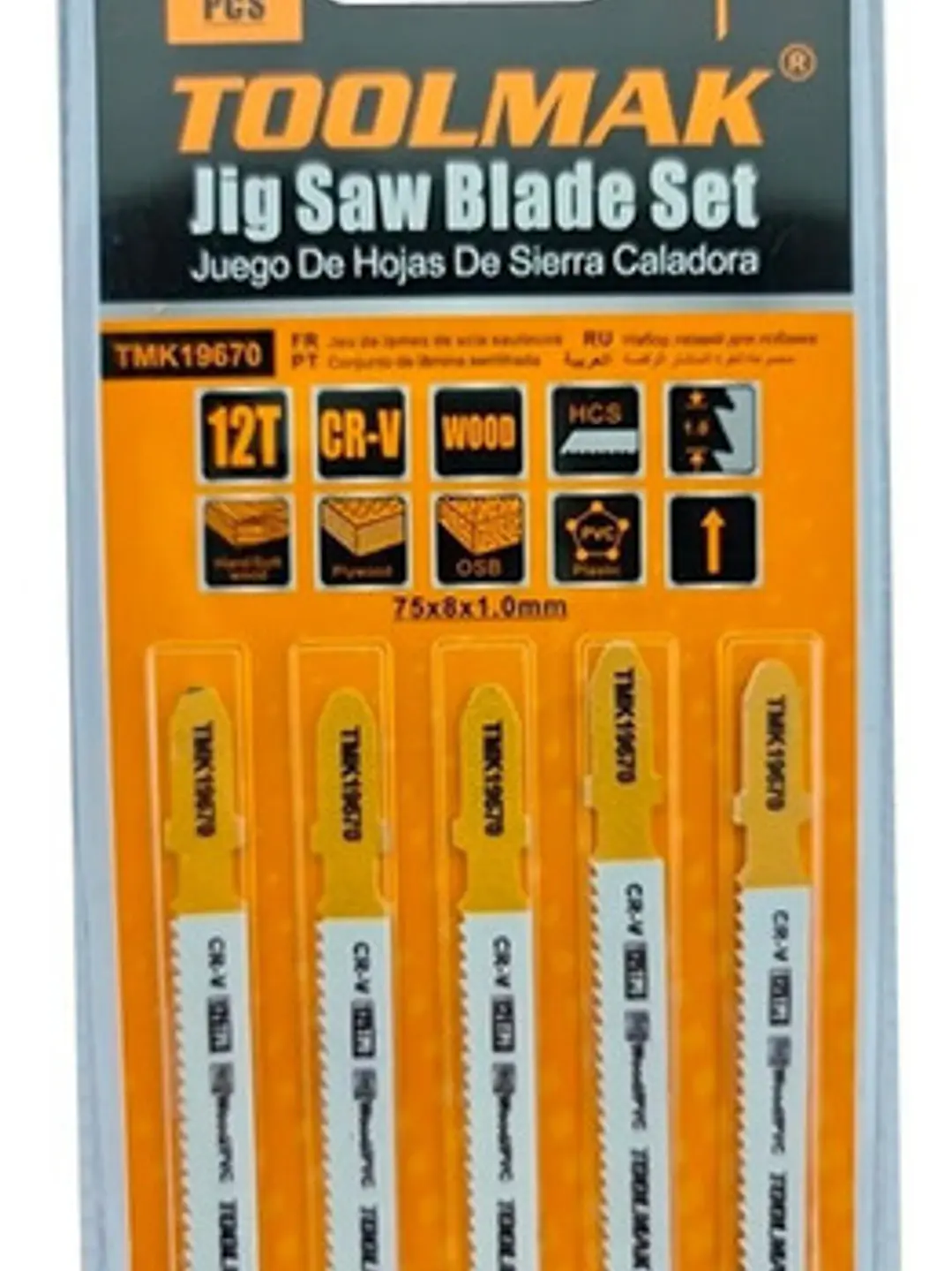 Set Juego De Hojas Para Sierra Caladora 5 Piezas 12t Toolmak 1