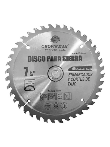 Disco De Sierra Circular 7 1/4 Pulgadas 40 Dientes 1