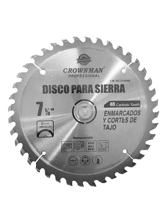 Disco De Sierra Circular 7 1/4 Pulgadas 40 Dientes 1