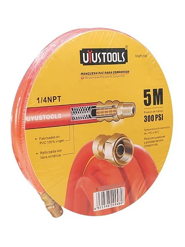 Manguera Para Compresor De Aire Reforzada Pvc 1/4 5 Mts 1