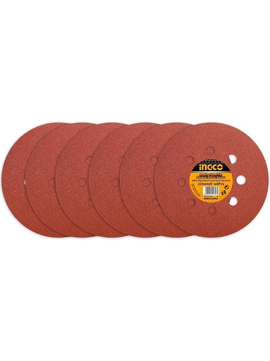 Set 6 Lijas Velcro  225mm Para Lijadora De Pared Drywall 2