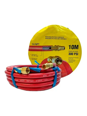 Manguera Para Compresor De Aire Reforzada Pvc 1/4 10 Mts 1
