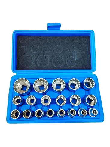 Juego De Dados De 1/2 Poligonales 19 Pcs 8mm A 32mm 1