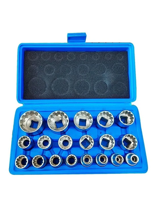 Juego De Dados De 1/2 Poligonales 19 Pcs 8mm A 32mm 1
