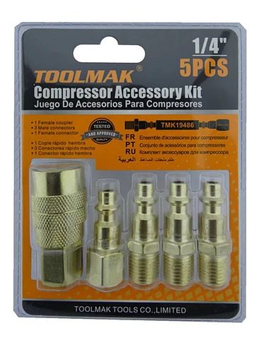 Kit Juego Accesorios Acoples Rapido P/ Compresor 5 Pcs 1