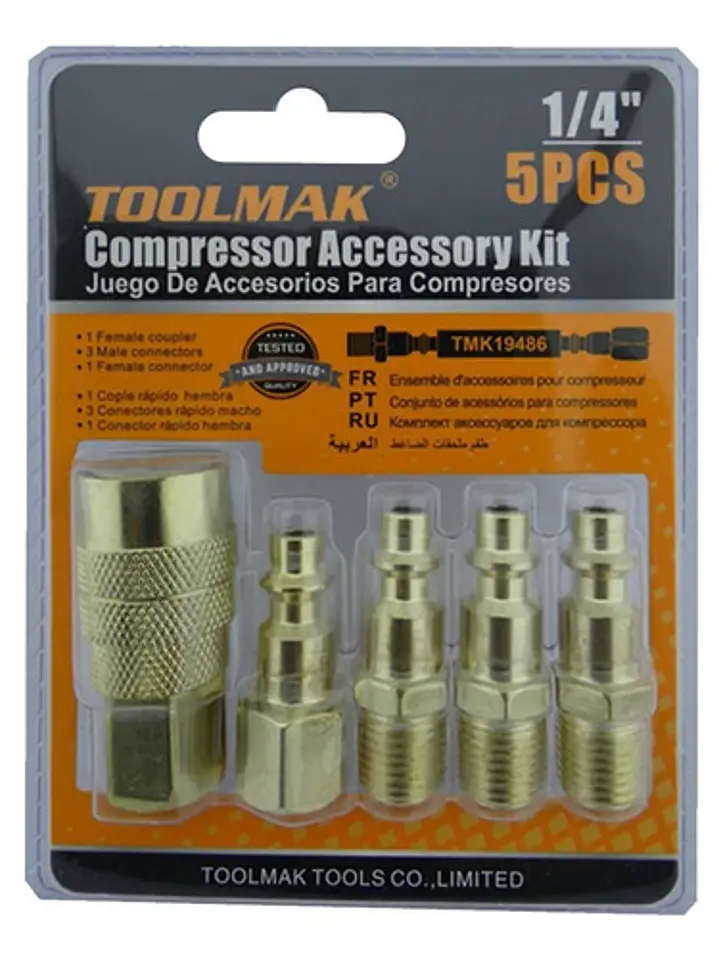 Kit Juego Accesorios Acoples Rapido P/ Compresor 5 Pcs 1