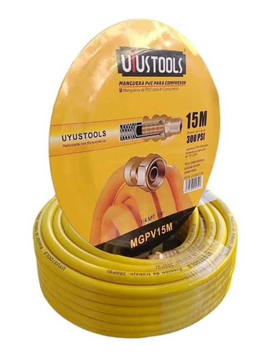 Manguera 15 Metros Para Compresor/aire Reforzada Pvc 300psi 1