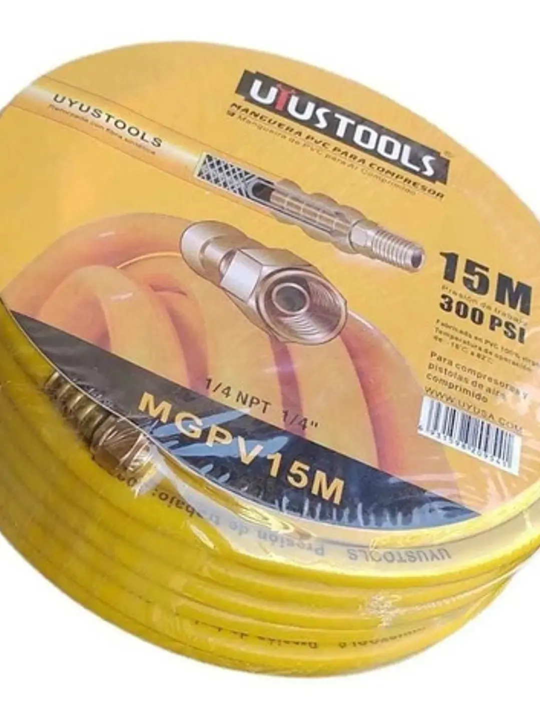 Manguera 15 Metros Para Compresor/aire Reforzada Pvc 300psi 2
