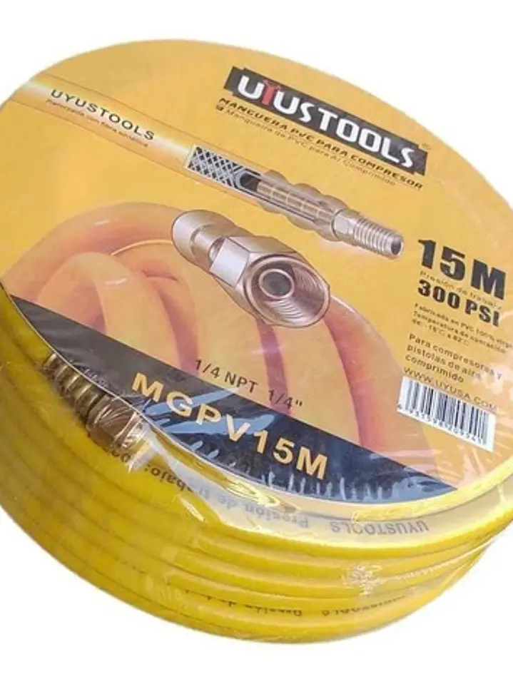 Manguera 15 Metros Para Compresor/aire Reforzada Pvc 300psi 2
