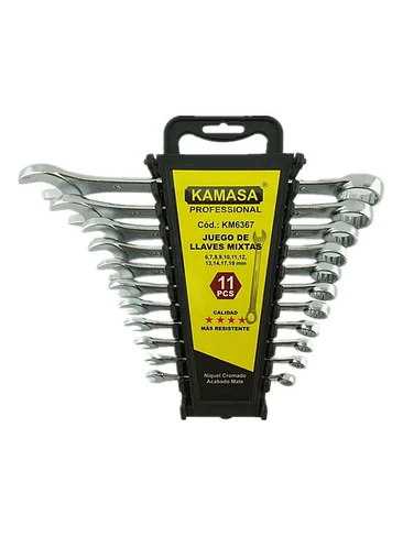 Juego de Llaves Mixtas Punta Corona Kamasa 11 Piezas Cr-V Profesional 2