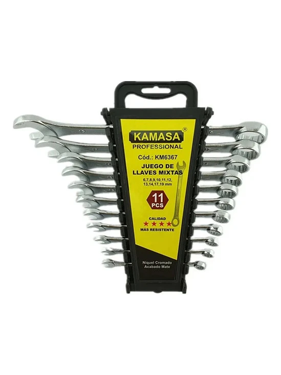 Juego de Llaves Mixtas Punta Corona Kamasa 11 Piezas Cr-V Profesional 2