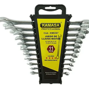 Juego de Llaves Mixtas Punta Corona Kamasa 11 Piezas Cr-V Profesional
