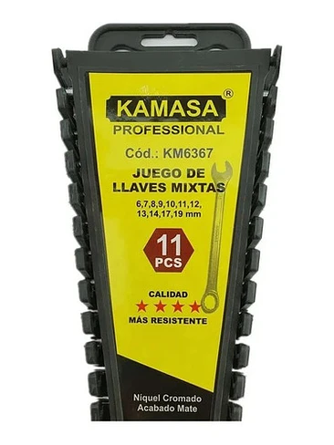 Juego de Llaves Mixtas Punta Corona Kamasa 11 Piezas Cr-V Profesional 3