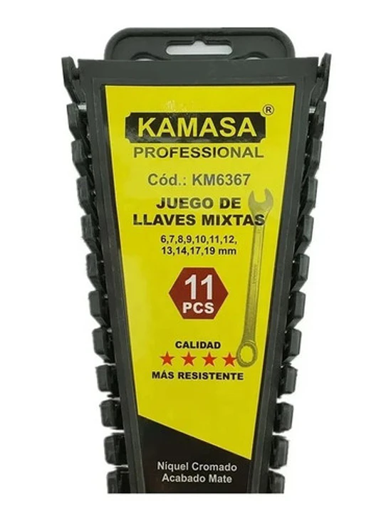 Juego de Llaves Mixtas Punta Corona Kamasa 11 Piezas Cr-V Profesional 3