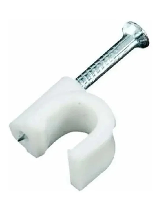 Grapa Grampa Rg6 Cable 10mm Blanco 100 Unidades Toolmak 2