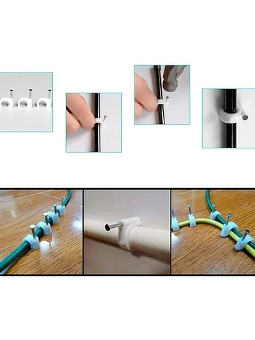 Grapa Grampa Rg6 Cable 10mm Blanco 100 Unidades Toolmak 3