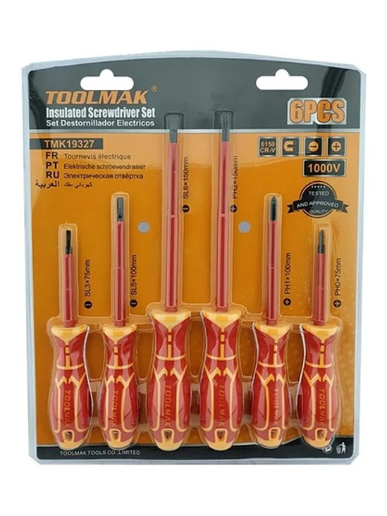 Set Kit Juego De Destornilladores Electricos 6 Pieza Toolmak 1