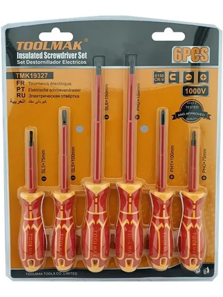 Set Kit Juego De Destornilladores Electricos 6 Pieza Toolmak 1