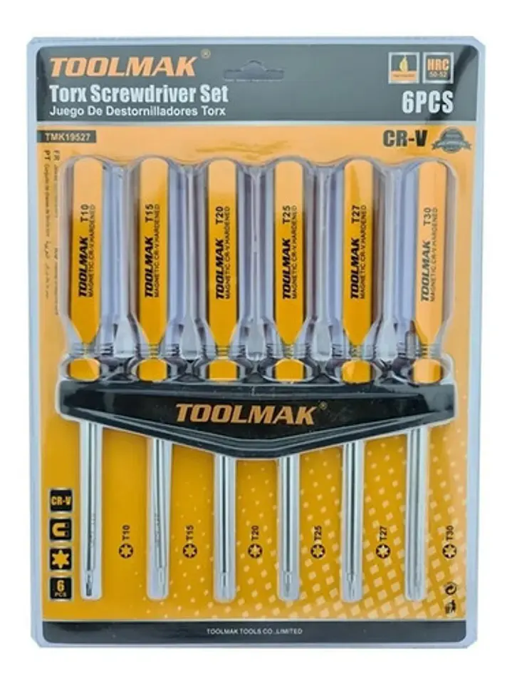 Kit Juego De Destornilladores Torx Estrella 6 Piezas Toolmak 1